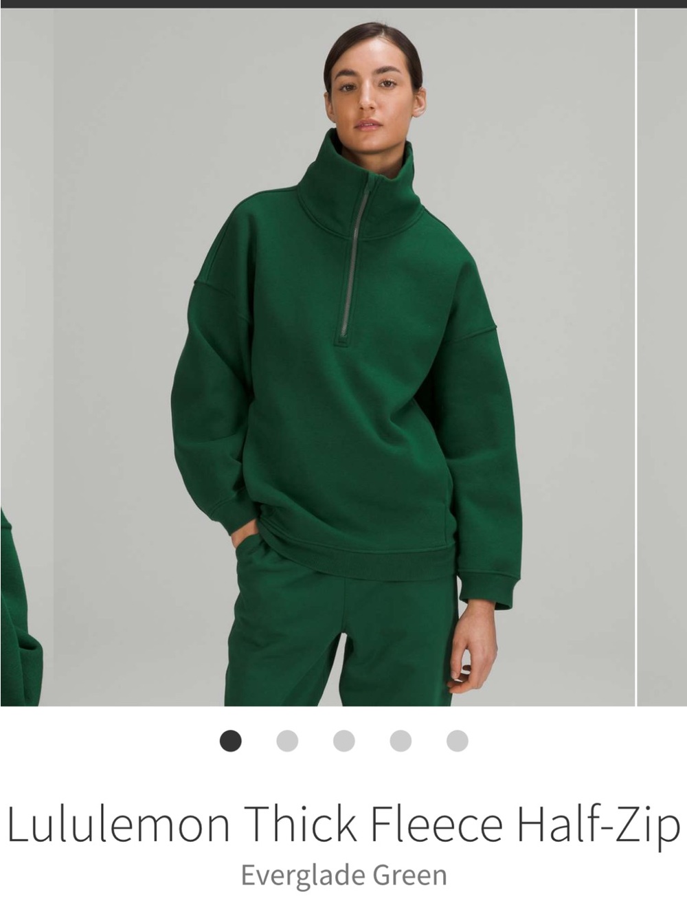lululemon athletica Green Half-Zip Pullover Sweater